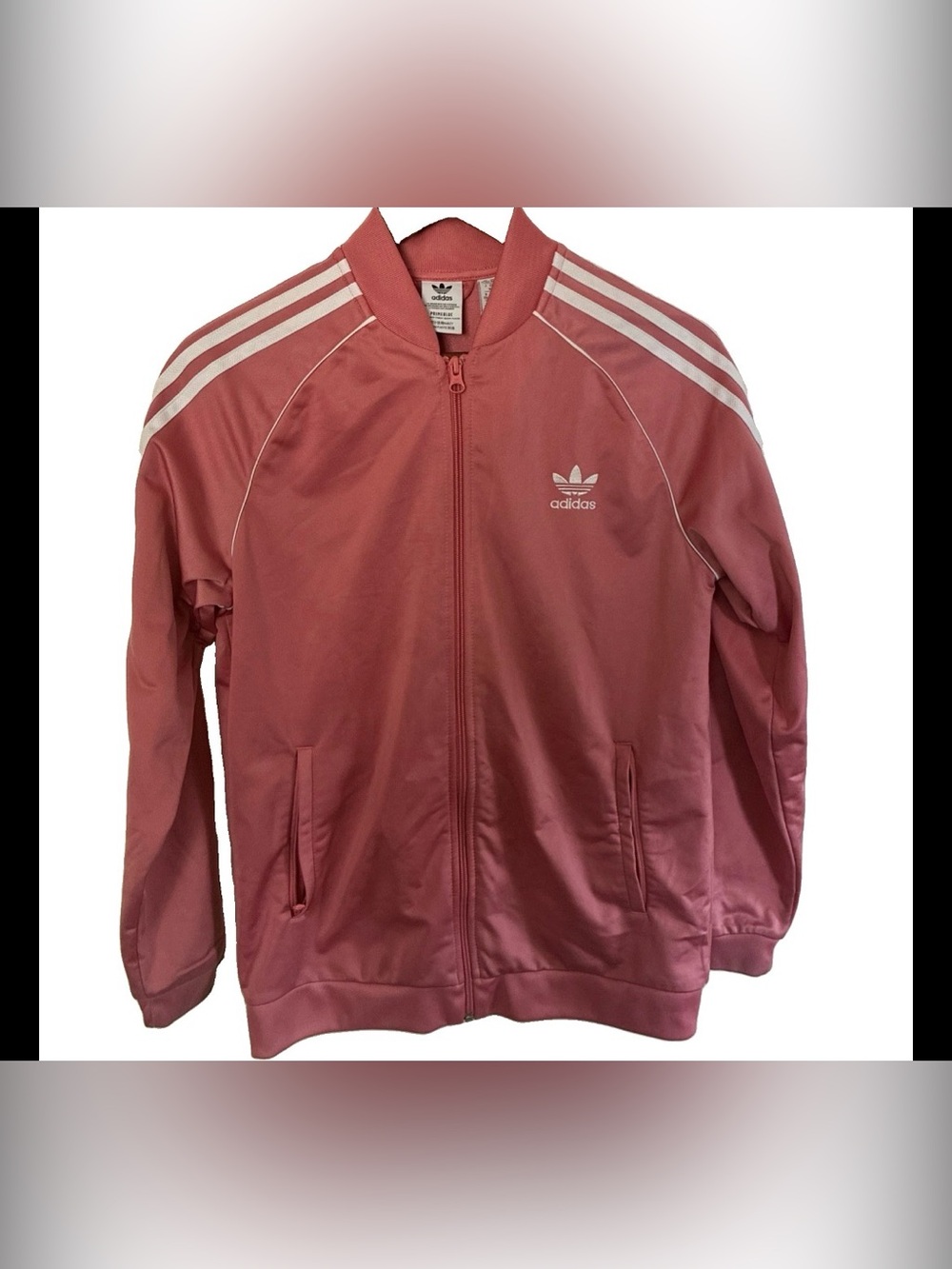 Adidas Primeblue 3-Stripe Tricot Peach Pink Track Jacket Zip Up Adult XL